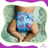 Washable & Reusable Baby Cloth Diaper With Adjustable Size Button (Set of 2)